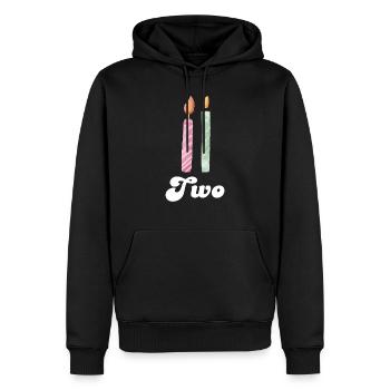 2e anniversaire bougie - Sweat à capuche Premium bio Homme - noir - Devant - Nico (187cm)