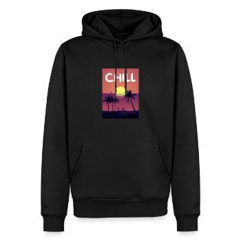 Chill - Sweat à capuche Premium bio Homme - noir - Devant - Nico (187cm)