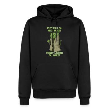 Füttern du mich musst, lustige Katze - Männer Premium Bio Hoodie - Schwarz - Vorne - Nico (187cm)