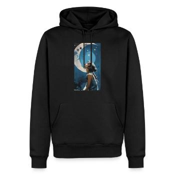 moon night girl - Männer Premium Bio Hoodie - Schwarz - Vorne - Nico (187cm)