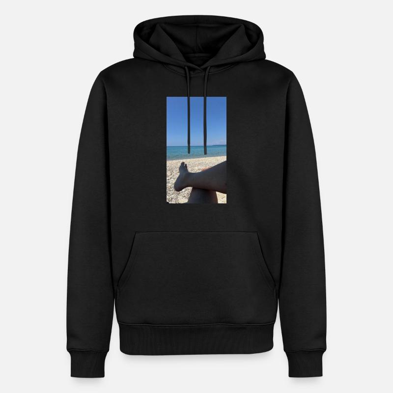 La Grèce sur la plage - Sweat à capuche Premium bio Homme - noir