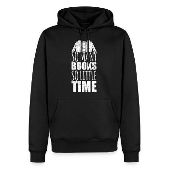 Tant de livres Si peu de temps - Sweat à capuche Premium bio Homme - noir - Devant - Nico (187cm)