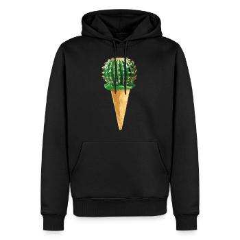 Kaktus mit Eiscreme - Männer Premium Bio Hoodie - Schwarz - Vorne - Nico (187cm)