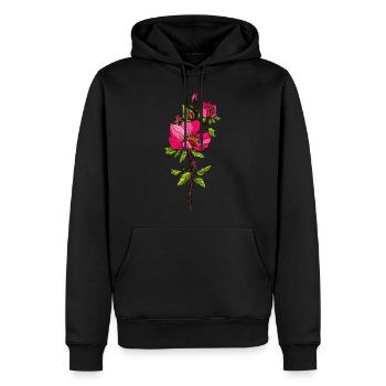 Roses rouges - Sweat à capuche Premium bio Homme - noir - Devant - Nico (187cm)