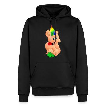 Schweinchen Glücksschwein Schwein Glücksbringer - Männer Premium Bio Hoodie - Schwarz - Vorne - Nico (187cm)