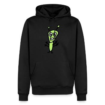 Cool alien - childers style drawing - Men’s Premium Organic Hoodie - black - Front - Nico (187cm)
