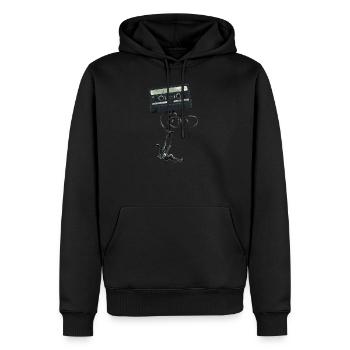 cassette Balançoire - Sweat à capuche Premium bio Homme - noir - Devant - Nico (187cm)
