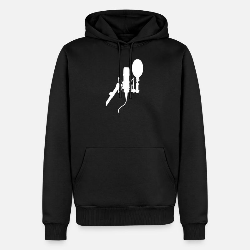 Mikrofon - Männer Premium Bio Hoodie - Schwarz