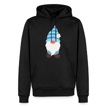 nain de jardin - Sweat à capuche Premium bio Homme - noir - Devant - Nico (187cm)