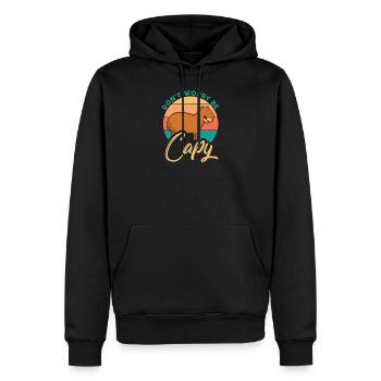 Wasserschwein Motiv Capibara-Besitzer Säugetier - Männer Premium Bio Hoodie - Schwarz - Vorne - Nico (187cm)