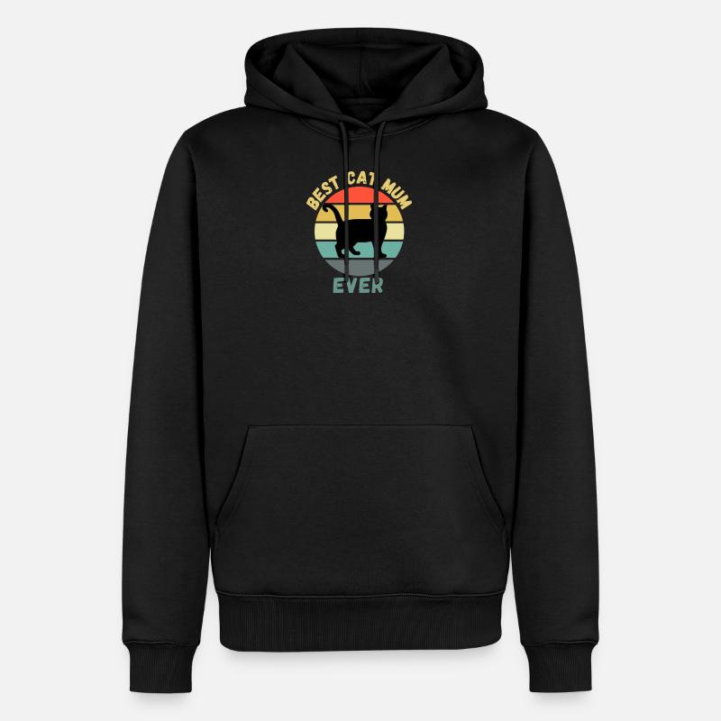 beste Katzenmutter aller Zeiten - Männer Premium Bio Hoodie - Schwarz