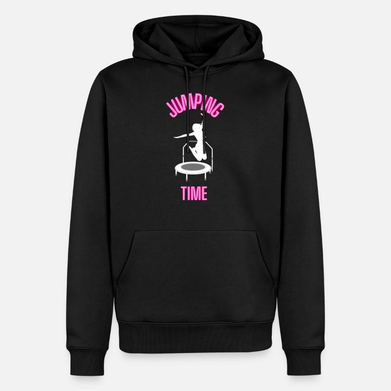 Jumping Time Fitnesstrampolin Trampolinspringen - Männer Premium Bio Hoodie - Schwarz