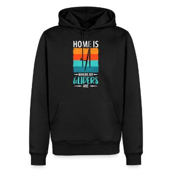 Planeurs Planeurs Planeurs Voler - Sweat à capuche Premium bio Homme - noir - Devant - Nico (187cm)