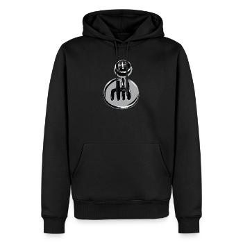 Gear shift - car sport - Men’s Premium Organic Hoodie - black - Front - Nico (187cm)
