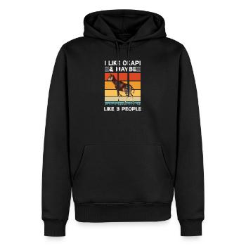Ich mag Okapi - Männer Premium Bio Hoodie - Schwarz - Vorne - Nico (187cm)