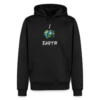 I Love Earth Light - Men’s Premium Organic Hoodie - black - Front - Nico (187cm)