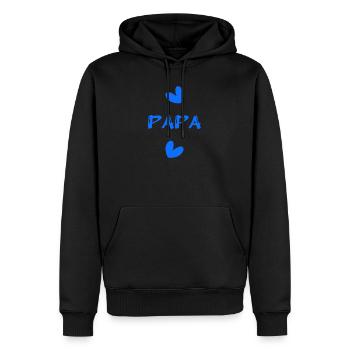 NOËL. ANNEE. ANNIVERSAIRE. RETRAITE. PAPA. MAMAM. - Sweat à capuche Premium bio Homme - noir - Devant - Nico (187cm)