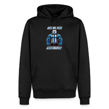 Das ist meine stolze Flagge Finnland Bär - Männer Premium Bio Hoodie - Schwarz - Vorne - Nico (187cm)
