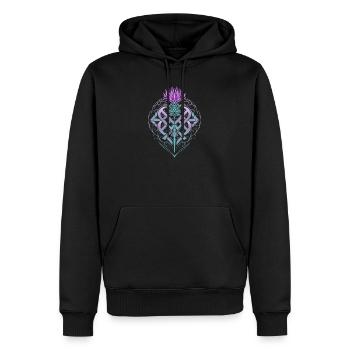 Distel Schild Celtic Knots Thistle Lover - Männer Premium Bio Hoodie - Schwarz - Vorne - Nico (187cm)