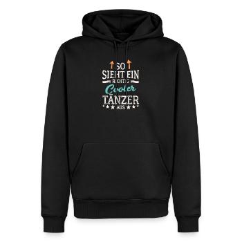 So sieht ein richtig cooler Tänzer aus - Männer Premium Bio Hoodie - Schwarz - Vorne - Nico (187cm)