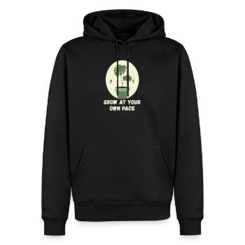 Everyone grows at their own pace - Men’s Premium Organic Hoodie - black - Front - Nico (187cm)