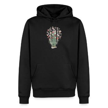 Bouquet d’œillets romantique - Sweat à capuche Premium bio Homme - noir - Devant - Nico (187cm)