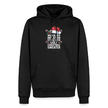 L’inflation rencontre le moche pull de Noël - Sweat à capuche Premium bio Homme - noir - Devant - Nico (187cm)