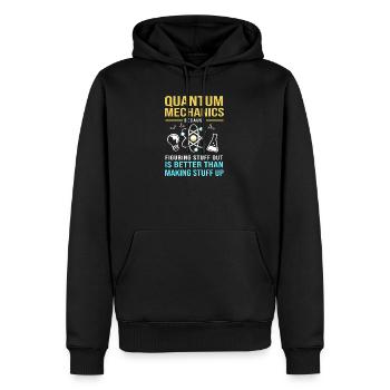 Quantum Physics Quantum Mechanics Quantum Leap - Men’s Premium Organic Hoodie - black - Front - Nico (187cm)