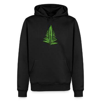 Fougère foliaire - Plantes botaniques - Sweat à capuche Premium bio Homme - noir - Devant - Nico (187cm)