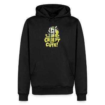Creepy but Cute Schädel Glow - Männer Premium Bio Hoodie - Schwarz - Vorne - Nico (187cm)