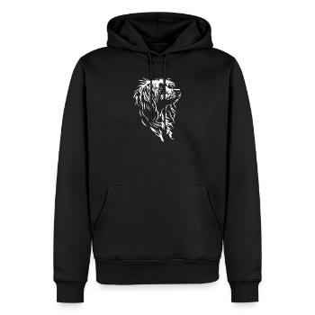 Chien à crête chinoise Silhouette Chiens Wilsigns - Sweat à capuche Premium bio Homme - noir - Devant - Nico (187cm)