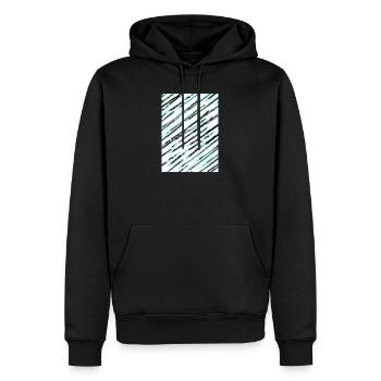 Diagonale Türkis Textur - Männer Premium Bio Hoodie - Schwarz - Vorne - Nico (187cm)