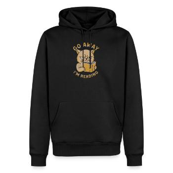 Geh weg, ich lese - Männer Premium Bio Hoodie - Schwarz - Vorne - Nico (187cm)