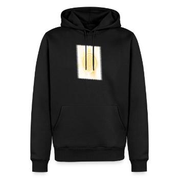 Yellow Spiral Solar Circle - Men’s Premium Organic Hoodie - black - Front - Nico (187cm)
