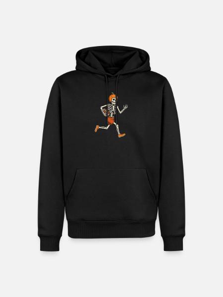 Halloween-Skeleton-Footballspieler - Männer Premium Bio Hoodie - Schwarz