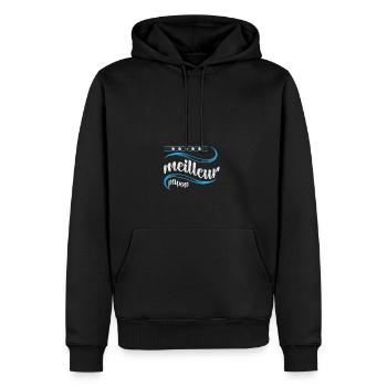 meilleur papou - Sweat à capuche Premium bio Homme - noir - Devant - Nico (187cm)