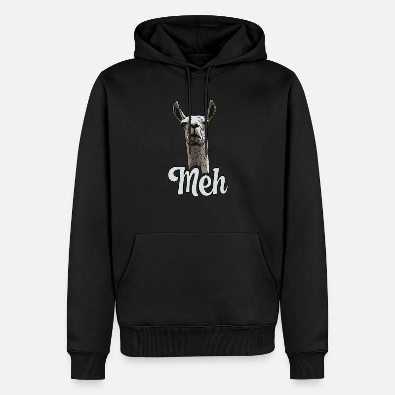 Lama peu impressionné - Meh - Sweat à capuche Premium bio Homme - noir