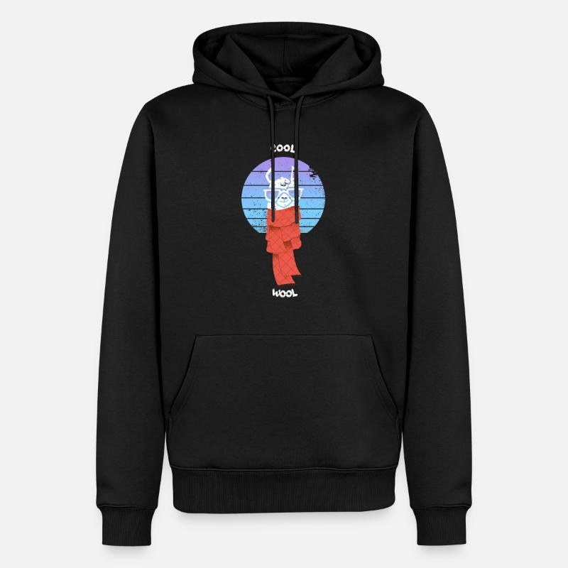 Alpaca mit Schal - Männer Premium Bio Hoodie - Schwarz