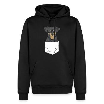 Chiweenie Chien - Sweat à capuche Premium bio Homme - noir - Devant - Nico (187cm)