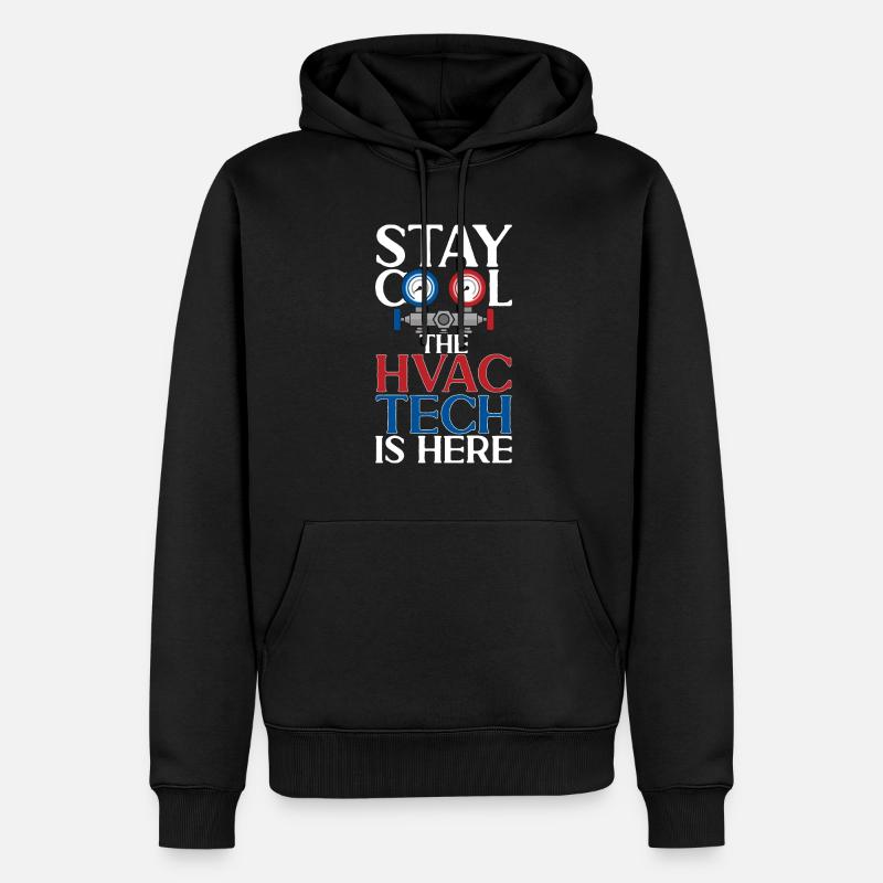 Chauffage, Climatisation, Ventilation, Technicien - Sweat à capuche Premium bio Homme - noir