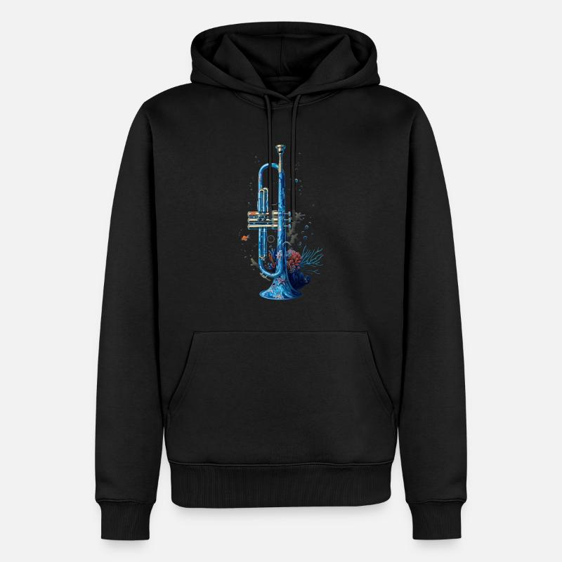 Trompette de poisson - Sweat à capuche Premium bio Homme - noir