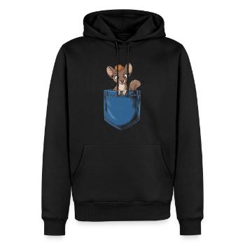 Wiesel - Männer Premium Bio Hoodie - Schwarz - Vorne - Nico (187cm)