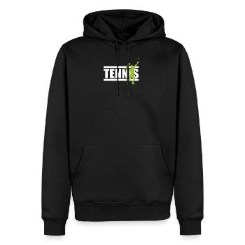 Le joueur de tennis - Sweat à capuche Premium bio Homme - noir - Devant - Nico (187cm)