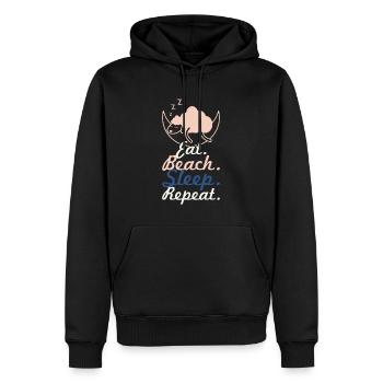 eat beach sleep repeat - Männer Premium Bio Hoodie - Schwarz - Vorne - Nico (187cm)