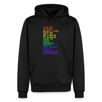 LA SCIENCE EST UNE VRAIE VIE NOIRE COMPTE LGBT PRIDE BLM - Sweat à capuche Premium bio Homme - noir - Devant - Nico (187cm)