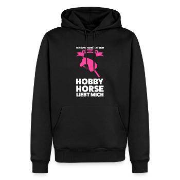 Hobby Horsing Pferd Hobby Horse Geschenk - Männer Premium Bio Hoodie - Schwarz - Vorne - Nico (187cm)