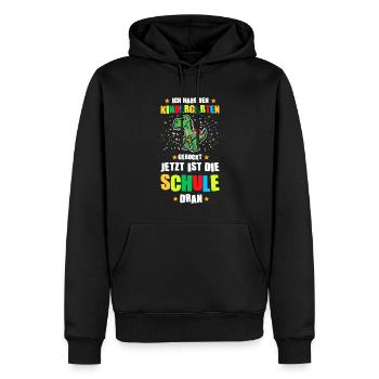 Schulkind Dino Schulbeginn Geschenk - Männer Premium Bio Hoodie - Schwarz - Vorne - Nico (187cm)