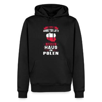 Polen Flagge Poland Geschenk - Männer Premium Bio Hoodie - Schwarz - Vorne - Nico (187cm)