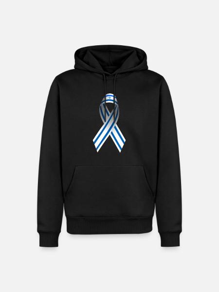 Israel Schleife Friedenszeichen Flagge - Männer Premium Bio Hoodie - Schwarz