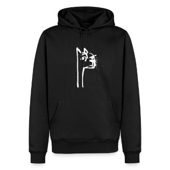 01 blanc - Sweat à capuche Premium bio Homme - noir - Devant - Nico (187cm)